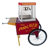 Kar rood incl. popcornmachine en 50 zakjes en mais