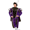 Piet kostuum Fluweel zwart/paars + cape MT 54 (M)