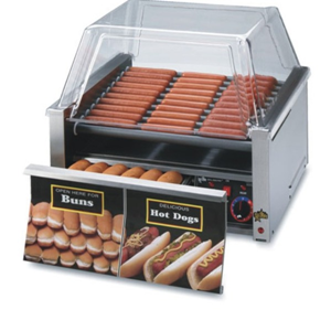 Hotdog roller grill en warmer