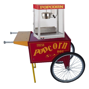 Kar rood incl. popcornmachine en 50 zakjes en mais